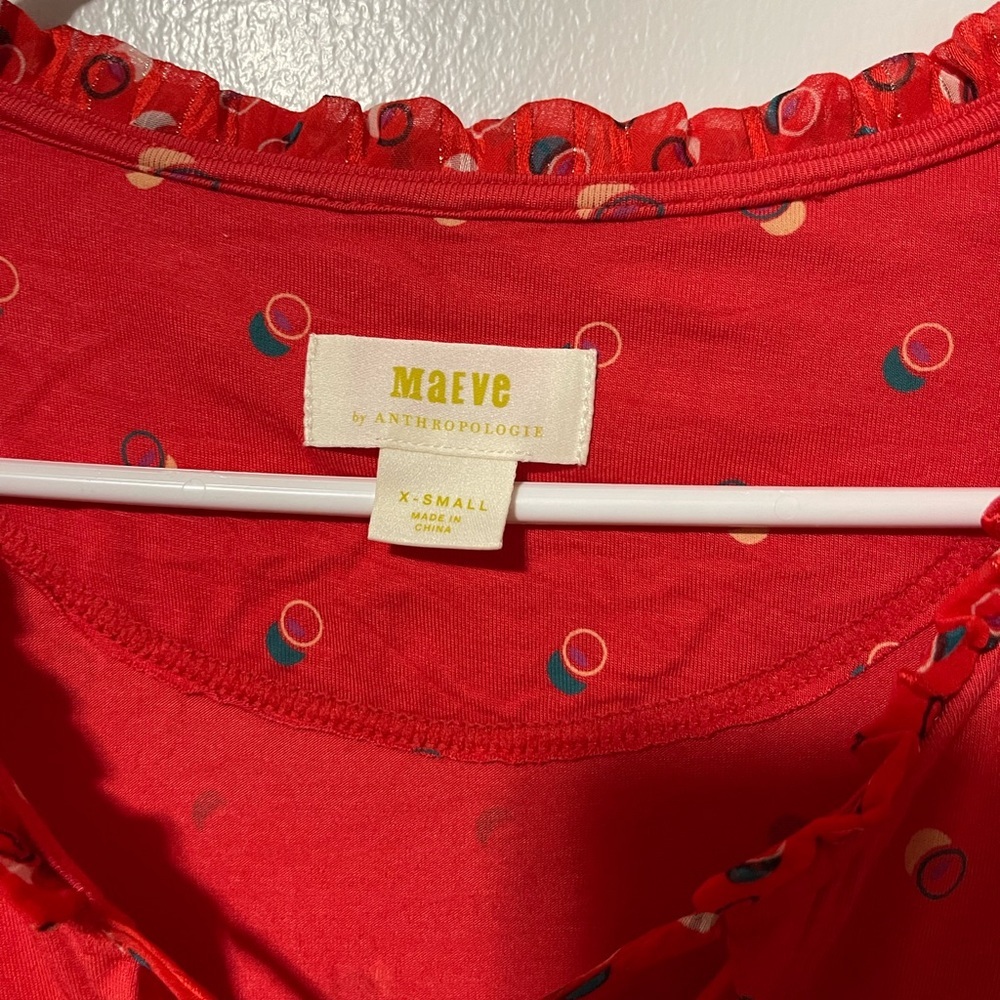 Anthropologie Maeve red blouse - Picture 5 of 7